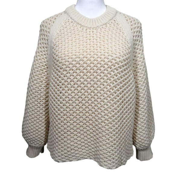Apiece Apart Women's Medium Cream Chunky Open Knit Oversized Slouchy Sweater - Picture 1 of 8